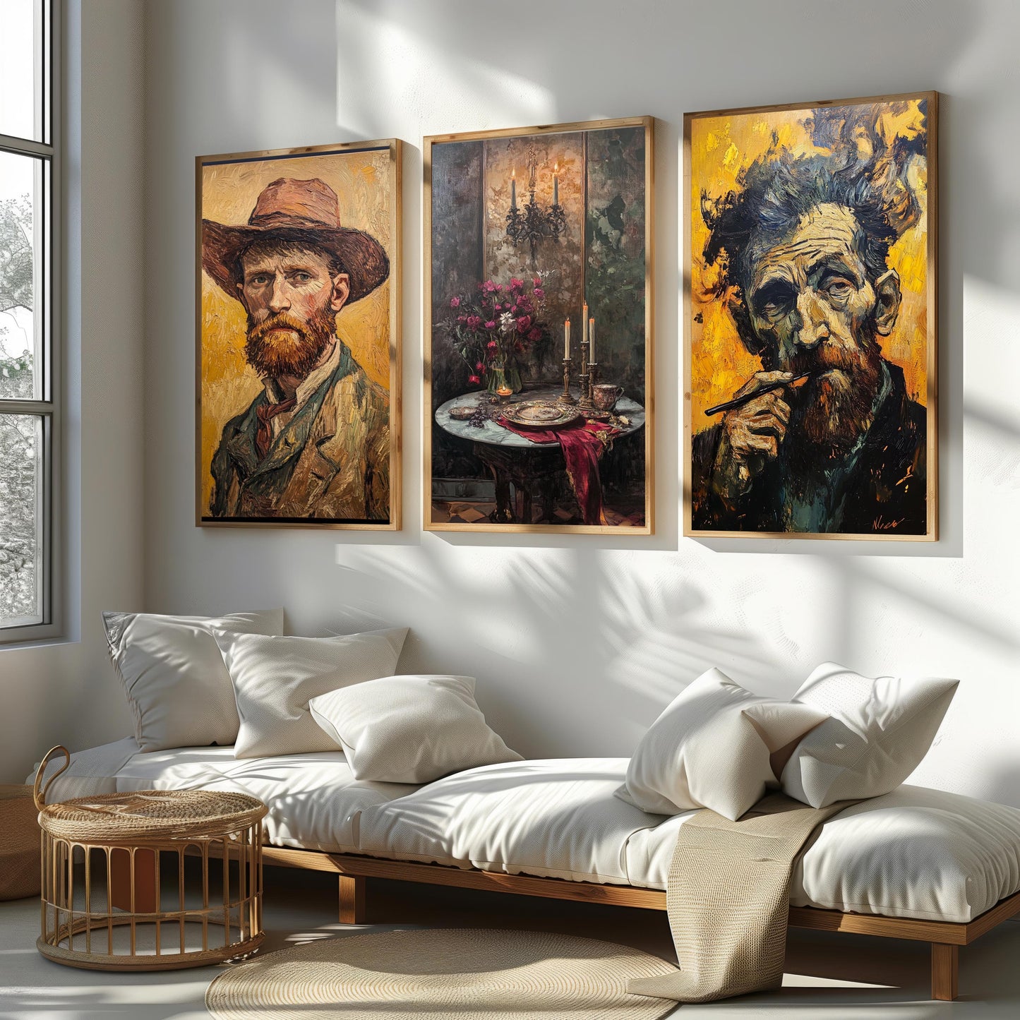 Van Gogh Art Prints Set: Starry Night, Portraits, Expressionist Wall Decor
