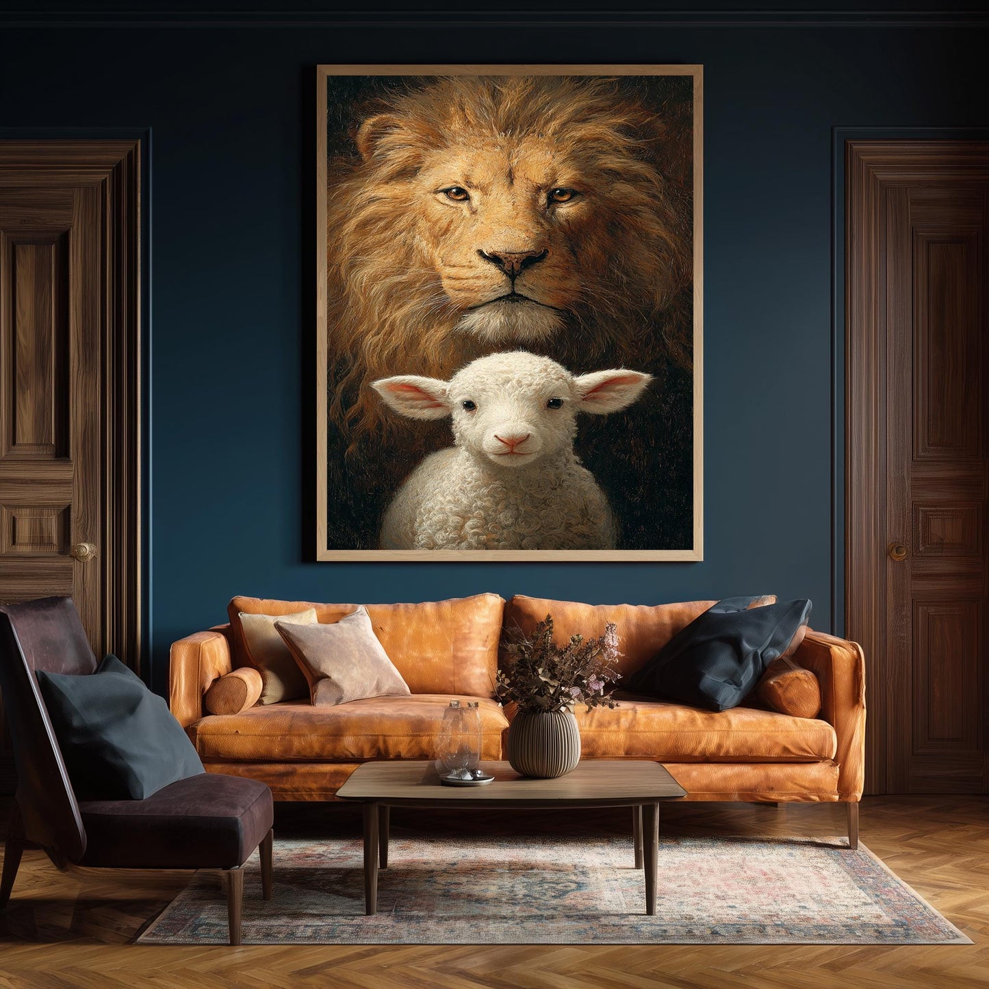 Lion and Lamb Canvas Art: Spiritual Symbolism, Courage & Innocence