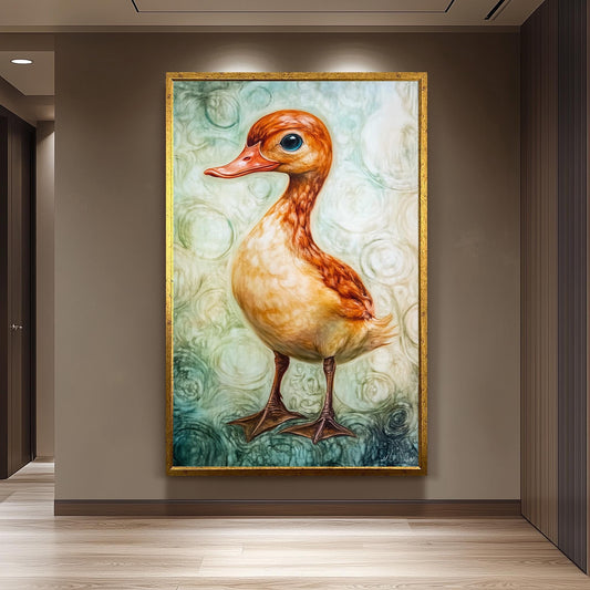 Surreal Duck Wall Art, Whimsical Bird Oil Painting, Dreamy Animal Canvas Print, Fantasy Nature Artwork, Quirky Farmhouse Decor, Duck  Art