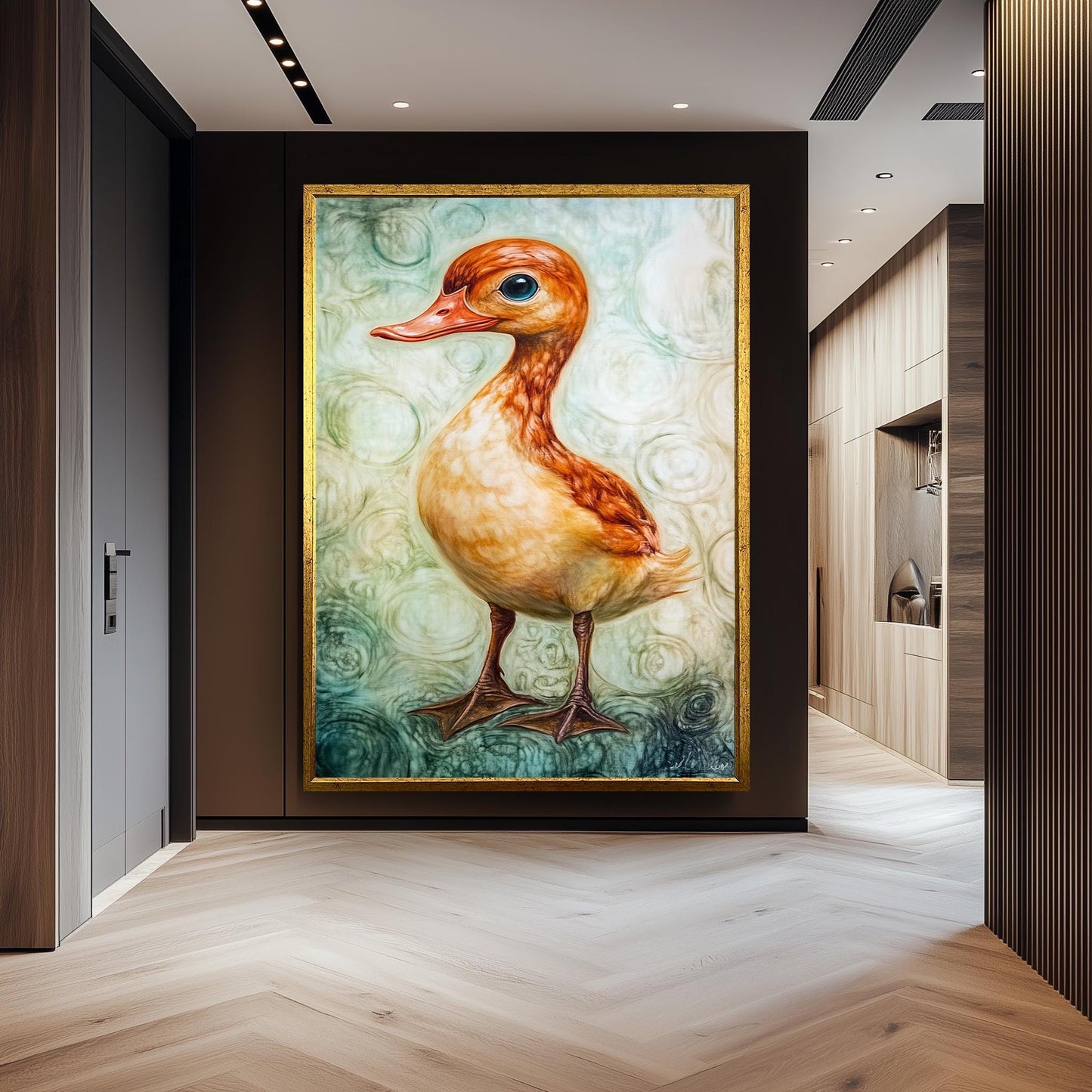 Surreal Duck Wall Art, Whimsical Bird Oil Painting, Dreamy Animal Canvas Print, Fantasy Nature Artwork, Quirky Farmhouse Decor, Duck  Art