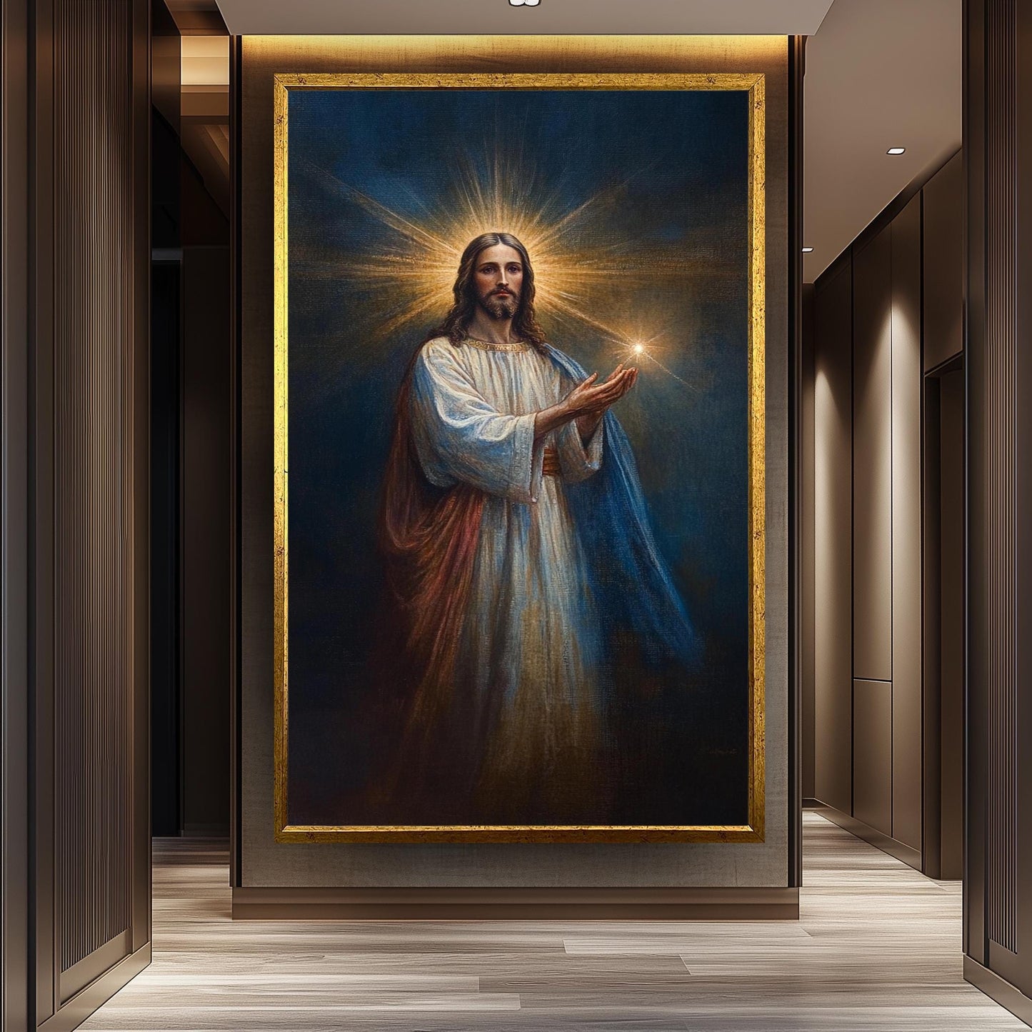 Jesus Christian Painting on Canvas, Divine Religious Artwork, Hand Painted Christian Wall Art, Sacred Savior Portrait, Jesus Painting,