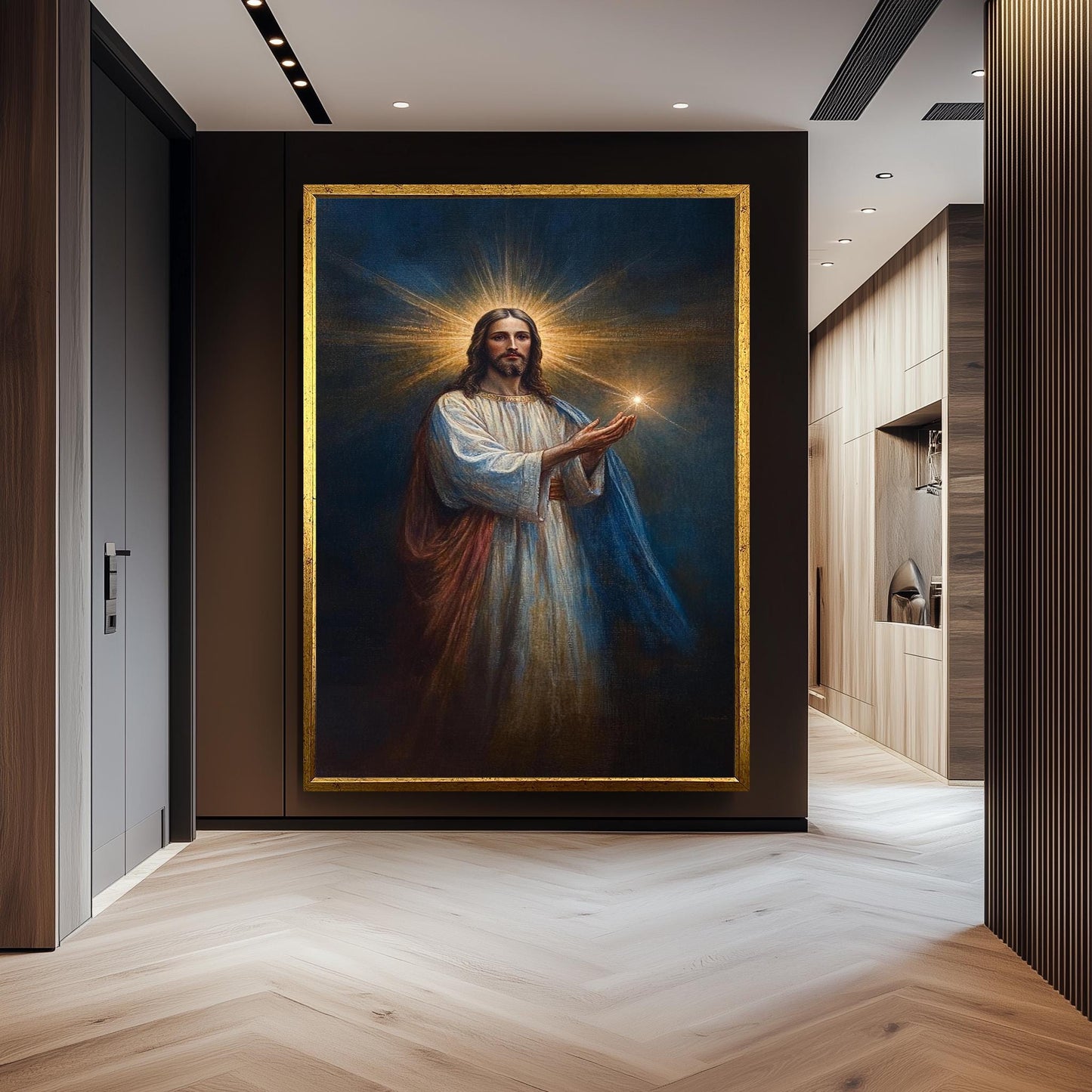 Jesus Christian Painting on Canvas, Divine Religious Artwork, Hand Painted Christian Wall Art, Sacred Savior Portrait, Jesus Painting,