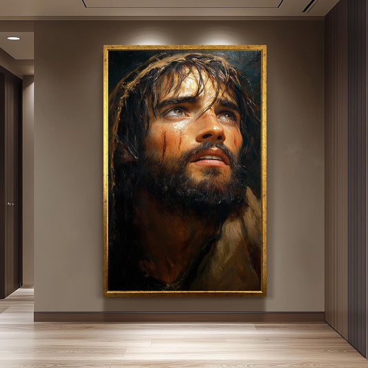 Jesus Christ Passion Painting, Emotional Religious Artwork, Hand Painted Savior Portrait, Christian Wall Art, Faith and Hope Decor