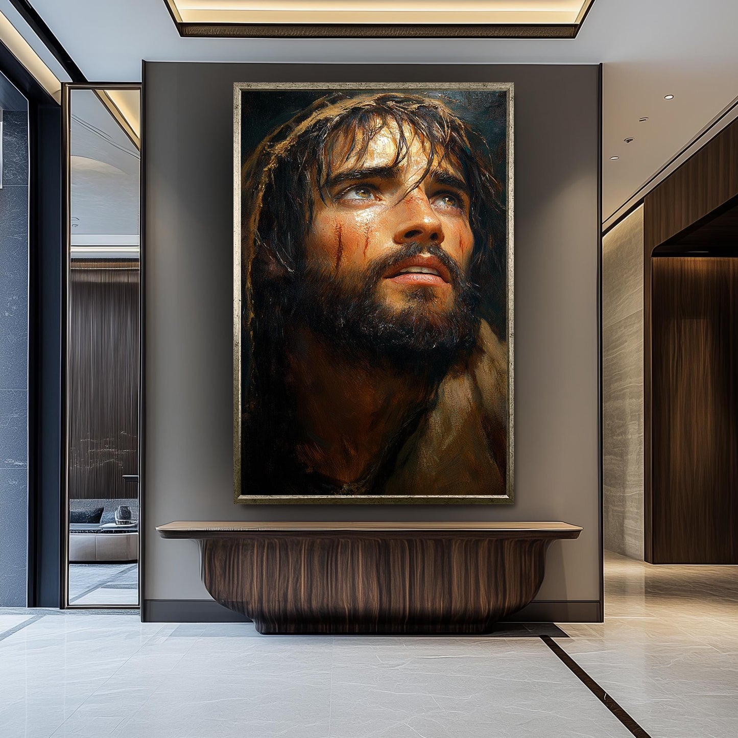 Jesus Christ Passion Painting, Emotional Religious Artwork, Hand Painted Savior Portrait, Christian Wall Art, Faith and Hope Decor