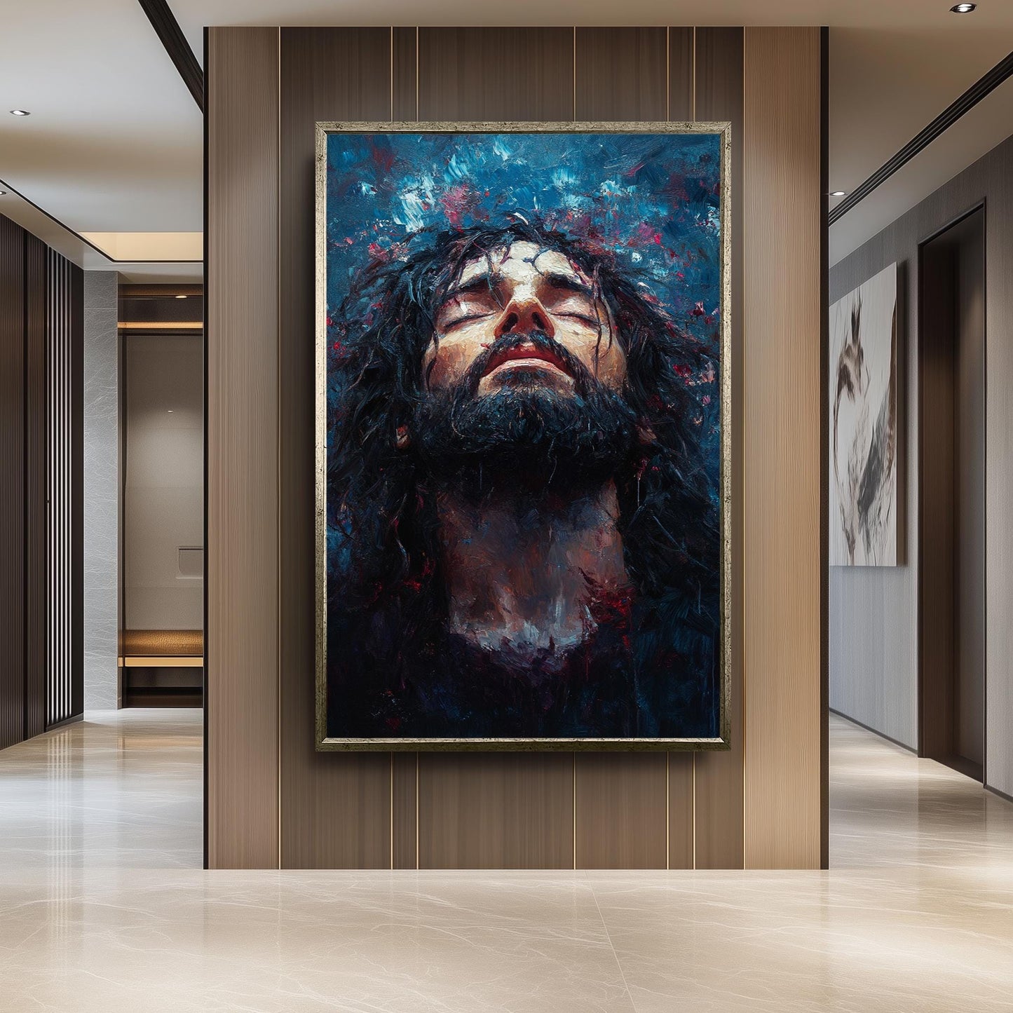 Jesus Christ Abstract Painting, Passion of Christ Artwork, Hand Painted Religious Canvas, Christian Faith Wall Art, Spiritual Savior Art