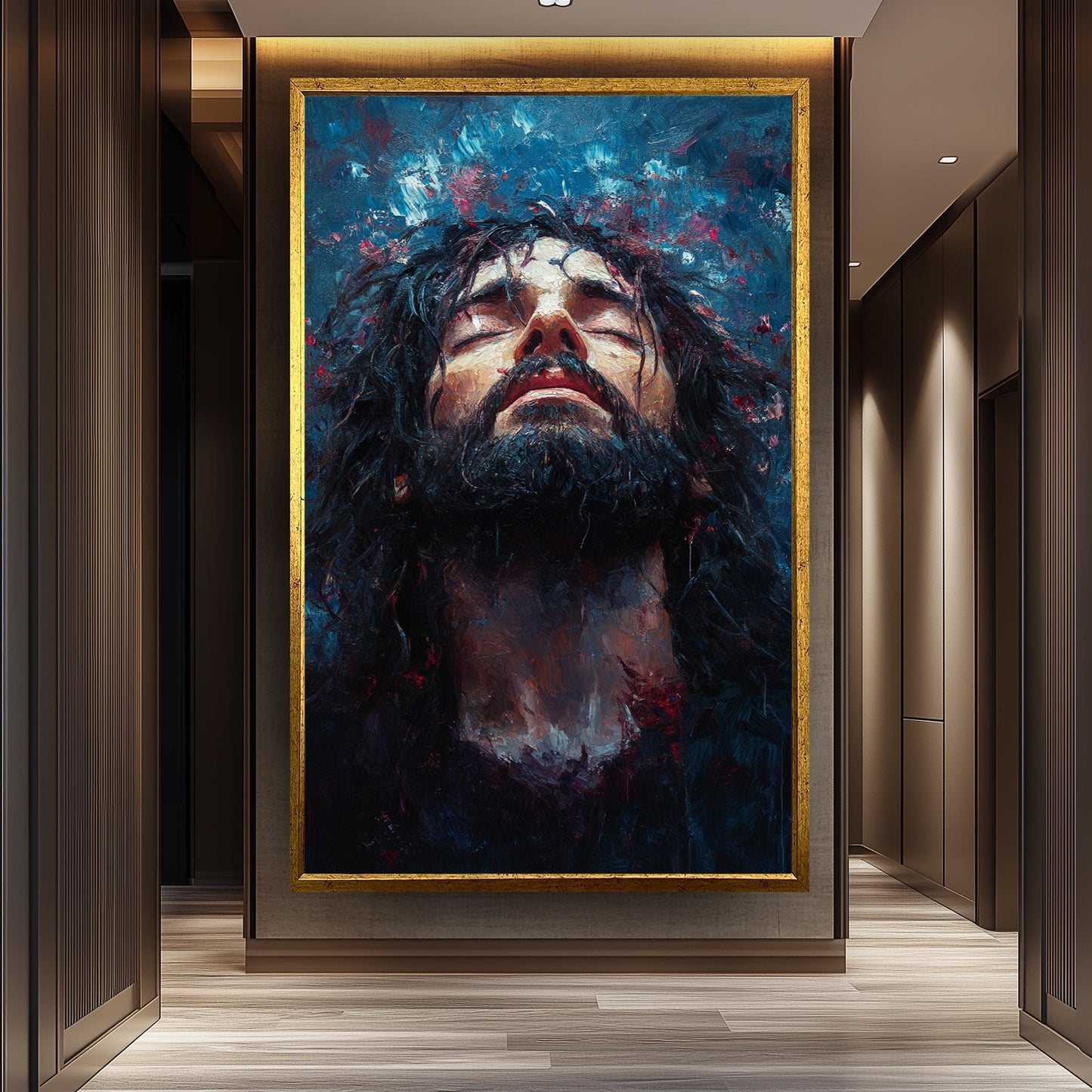 Jesus Christ Abstract Painting, Passion of Christ Artwork, Hand Painted Religious Canvas, Christian Faith Wall Art, Spiritual Savior Art