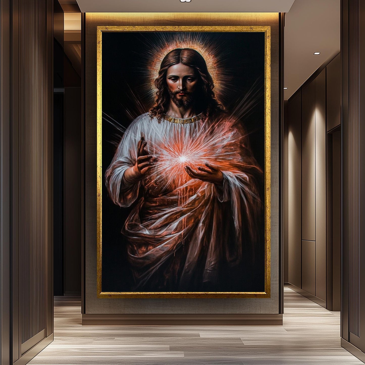 Sacred Heart of Jesus Canvas Wall Art  Divine Religious Painting for Catholic Christian Home Decor, Faith-Inspired Gift for Believers
