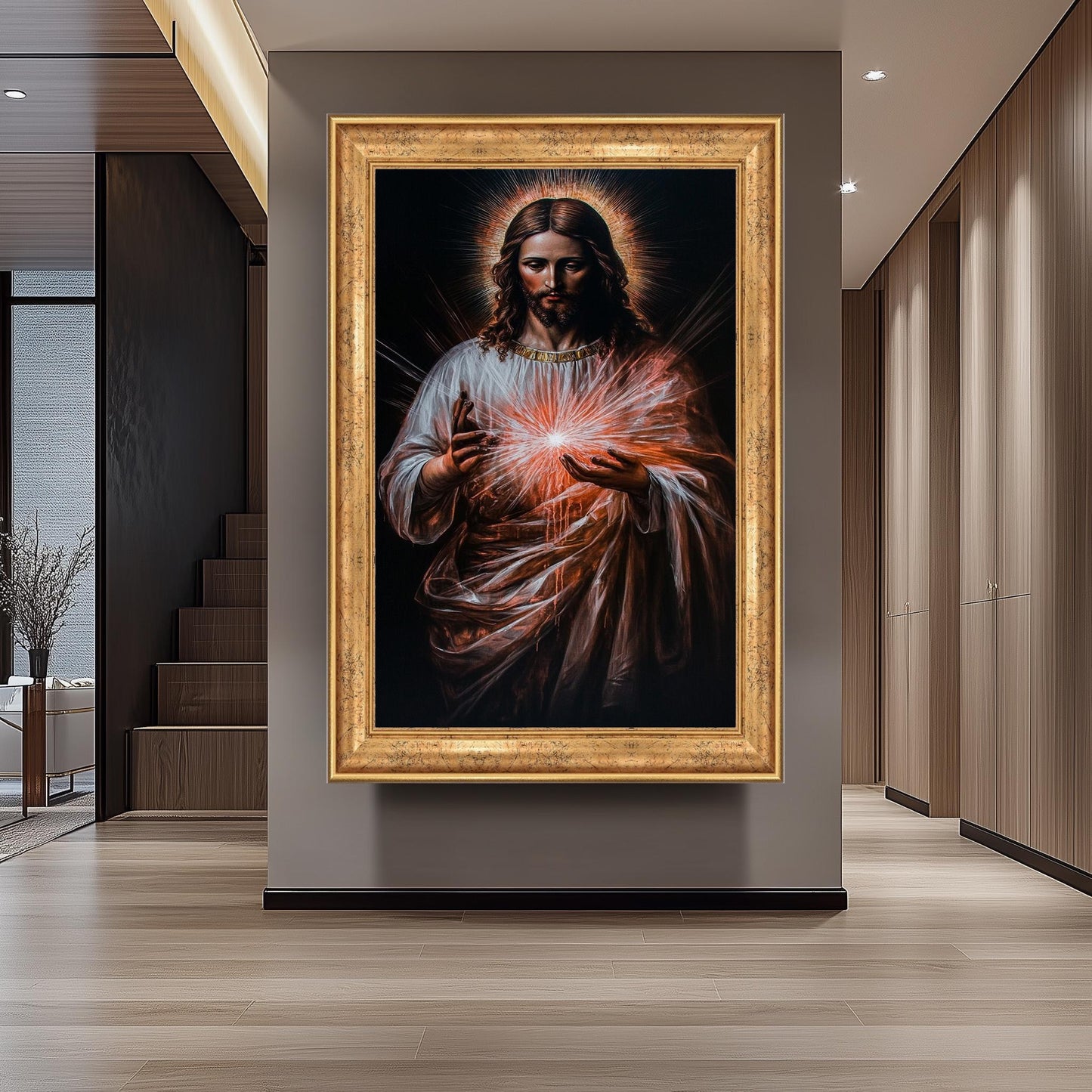 Sacred Heart of Jesus Canvas Wall Art  Divine Religious Painting for Catholic Christian Home Decor, Faith-Inspired Gift for Believers