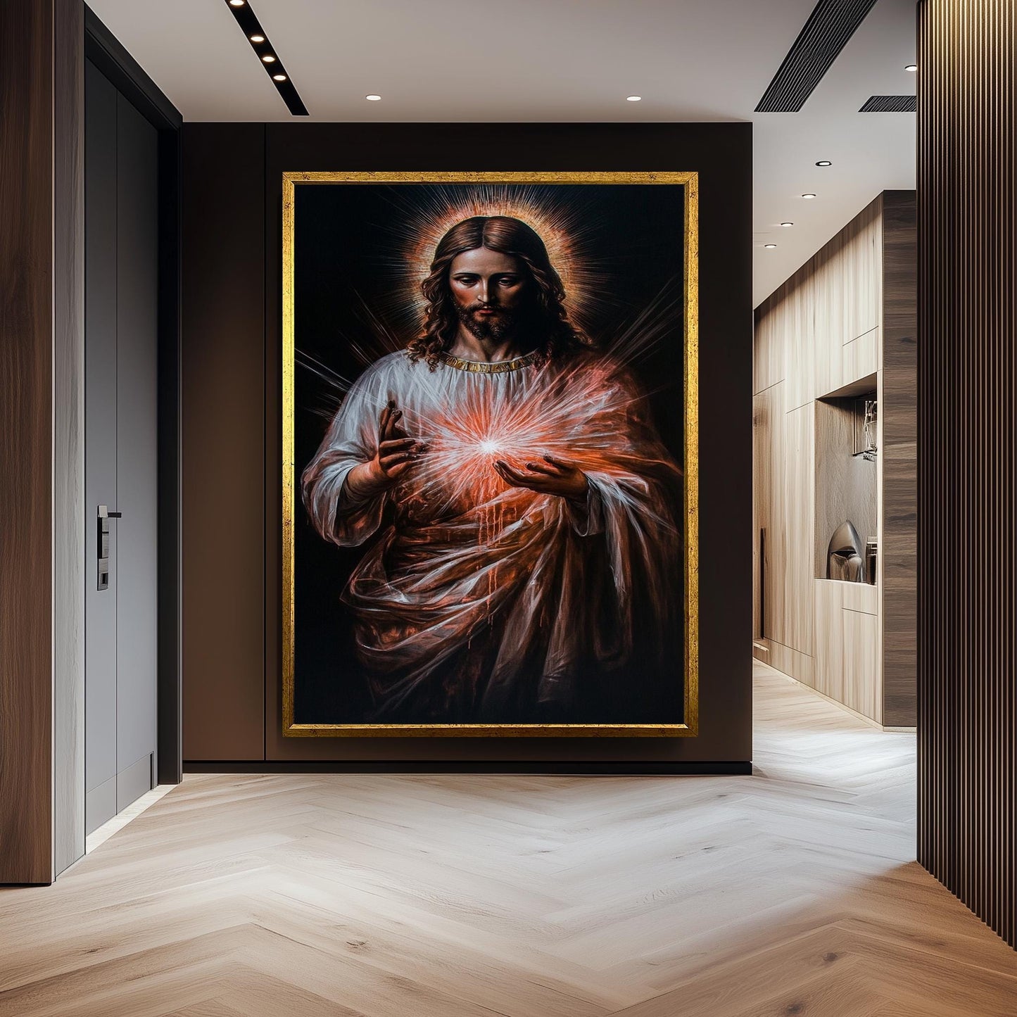 Sacred Heart of Jesus Canvas Wall Art  Divine Religious Painting for Catholic Christian Home Decor, Faith-Inspired Gift for Believers