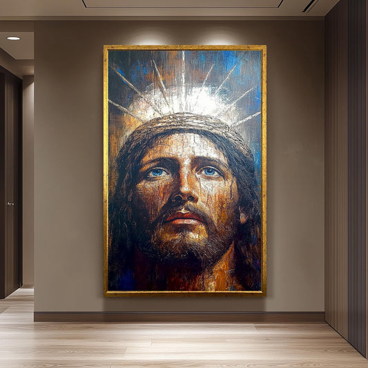 Crown of Thorns Jesus Canvas Painting  Powerful Religious Christian Wall Art for Prayer Room, Spiritual Home Decor or Faithful Gift Idea