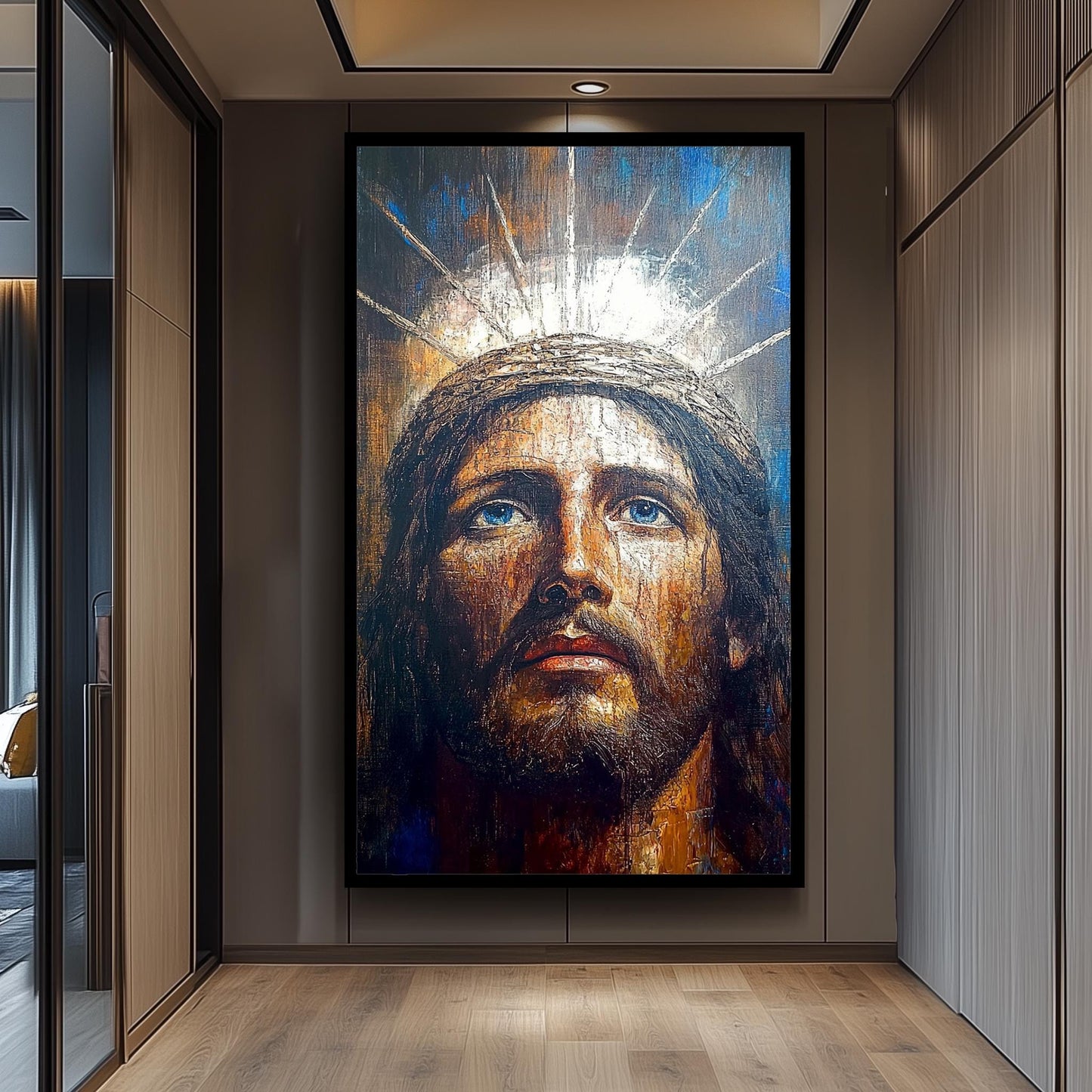Crown of Thorns Jesus Canvas Painting  Powerful Religious Christian Wall Art for Prayer Room, Spiritual Home Decor or Faithful Gift Idea