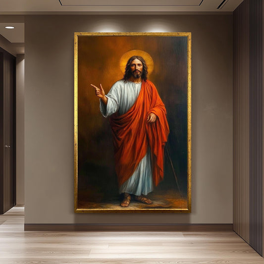 Vintage Jesus Christ Canvas Painting  Classic Religious Wall Art for Christian Home, Church Decor, or Faith-Inspired Spiritual Gift Idea