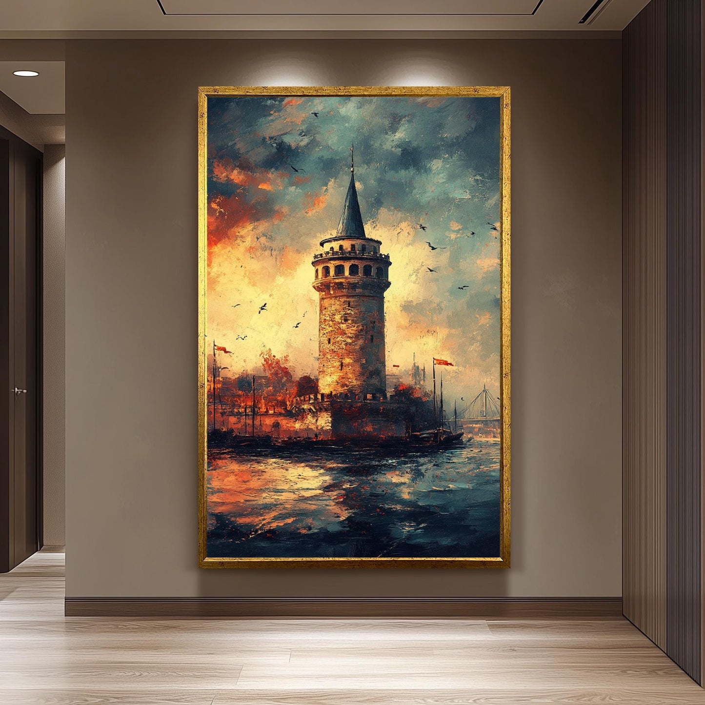 Galata Tower Sunset Canvas Print: Istanbul Landmark Wall Art