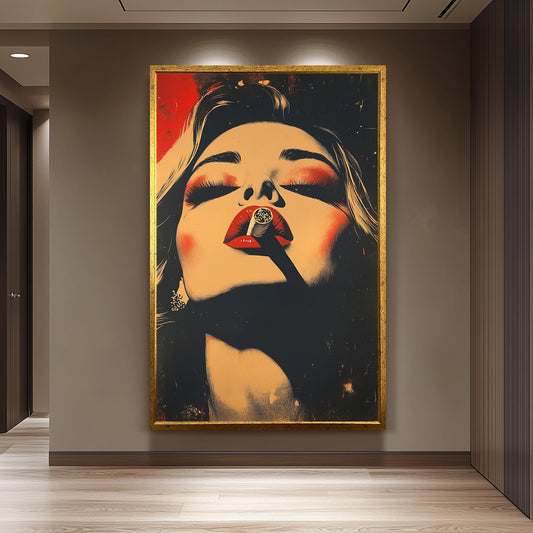 Glamorous Woman Pop Art Print: Retro Noir Female Portrait