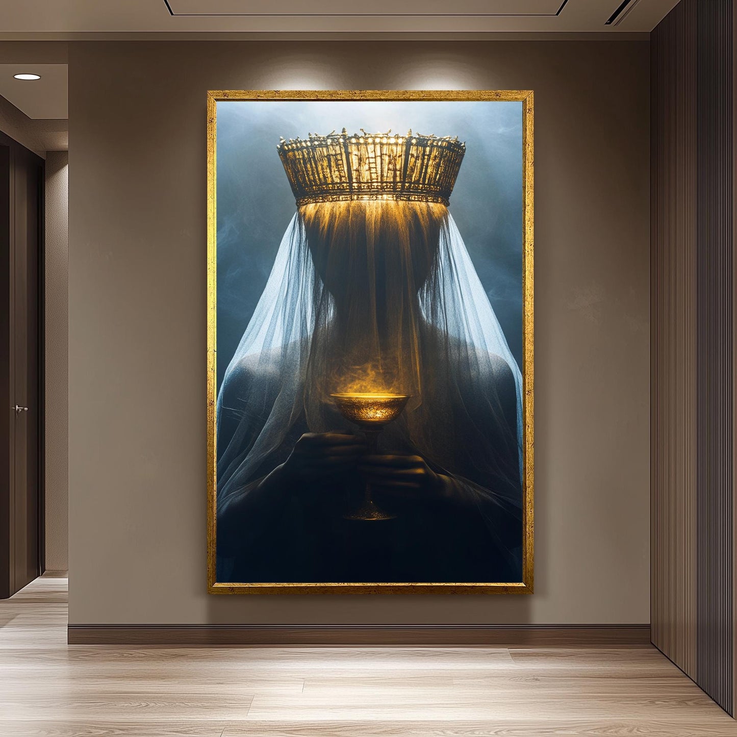 Mystical Gothic Wall Art, Surreal Fantasy Print, Gothic Surreal Wall Art , Mysterious Quenn Royal Portrait, Gothic Wall Decor, Surreal Art