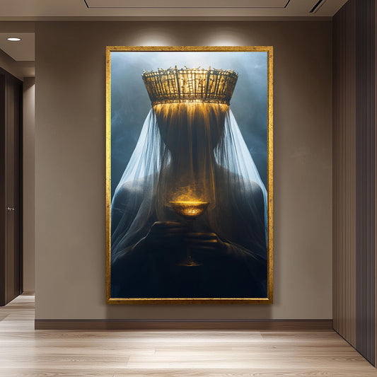 Mystical Gothic Wall Art, Surreal Fantasy Print, Gothic Surreal Wall Art , Mysterious Quenn Royal Portrait, Gothic Wall Decor, Surreal Art