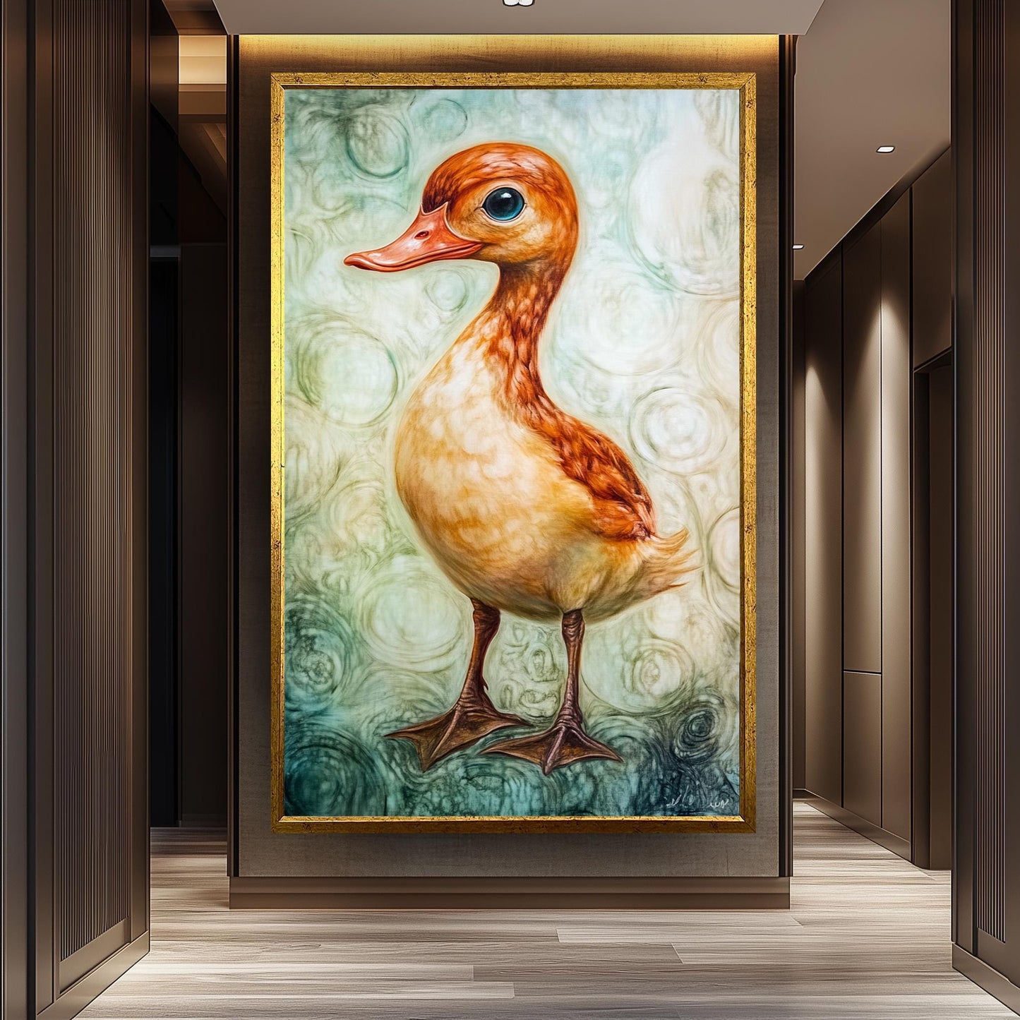 Surreal Duck Wall Art, Whimsical Bird Oil Painting, Dreamy Animal Canvas Print, Fantasy Nature Artwork, Quirky Farmhouse Decor, Duck  Art