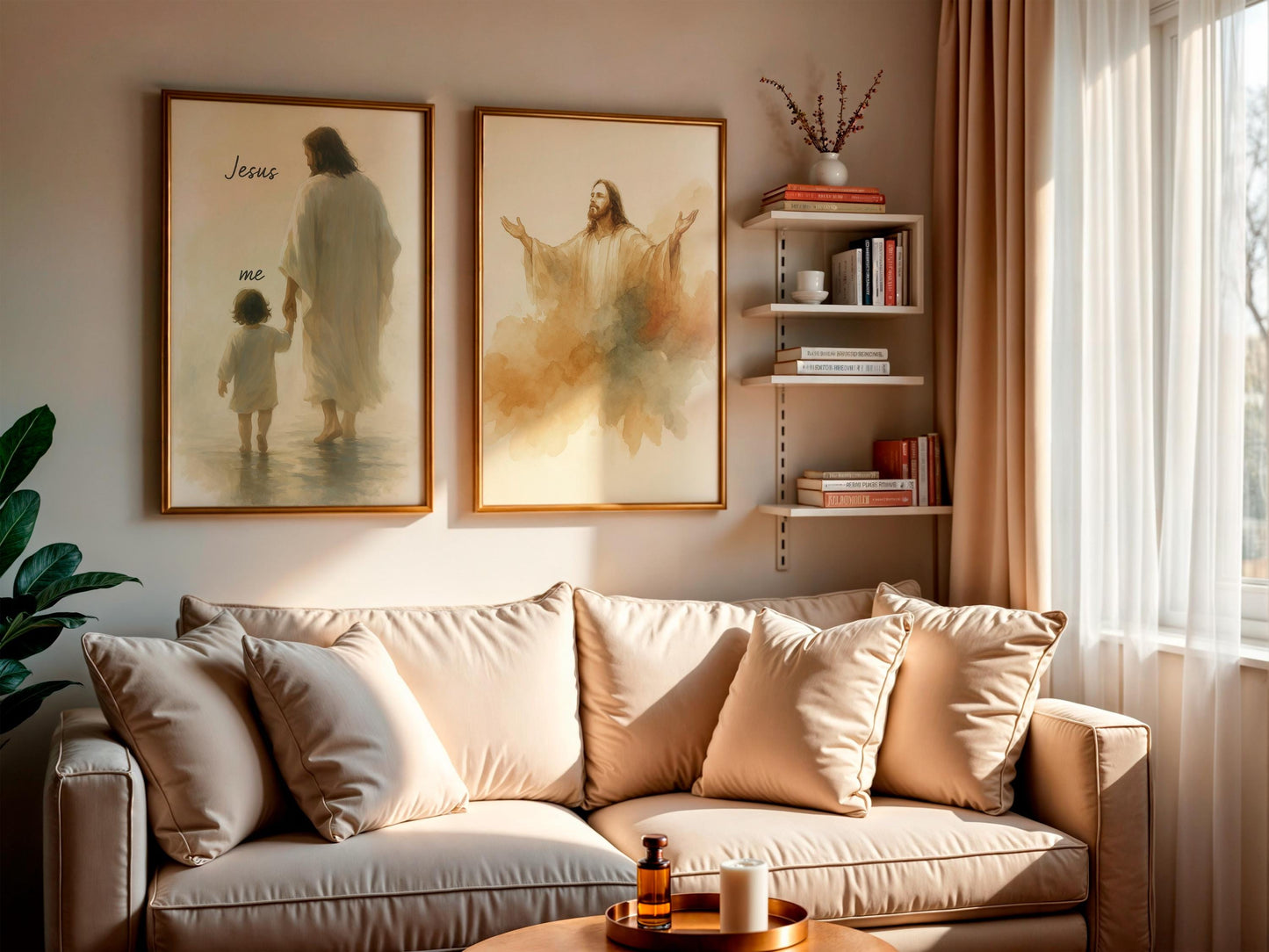 Jesus and Child Canvas Print: Christian Nursery Decor