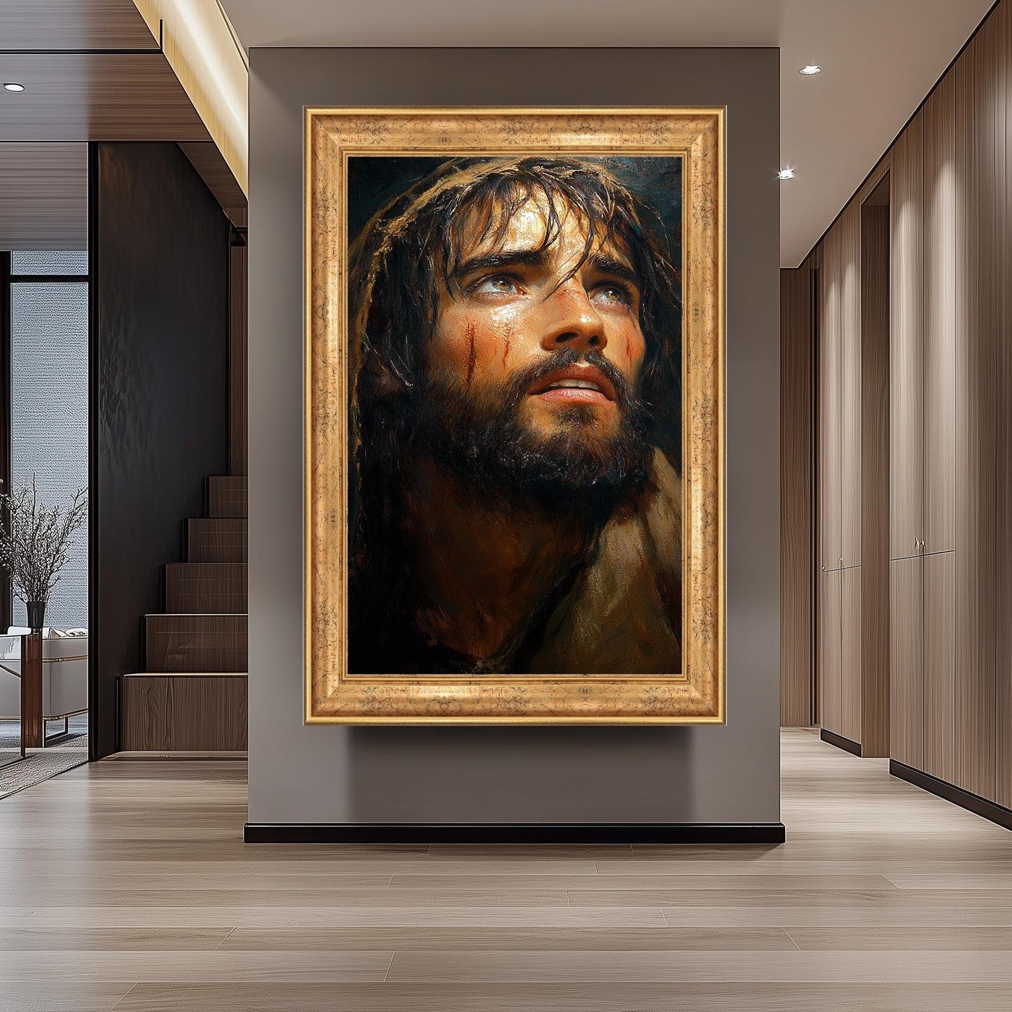 Jesus Christ Passion Painting, Emotional Religious Artwork, Hand Painted Savior Portrait, Christian Wall Art, Faith and Hope Decor