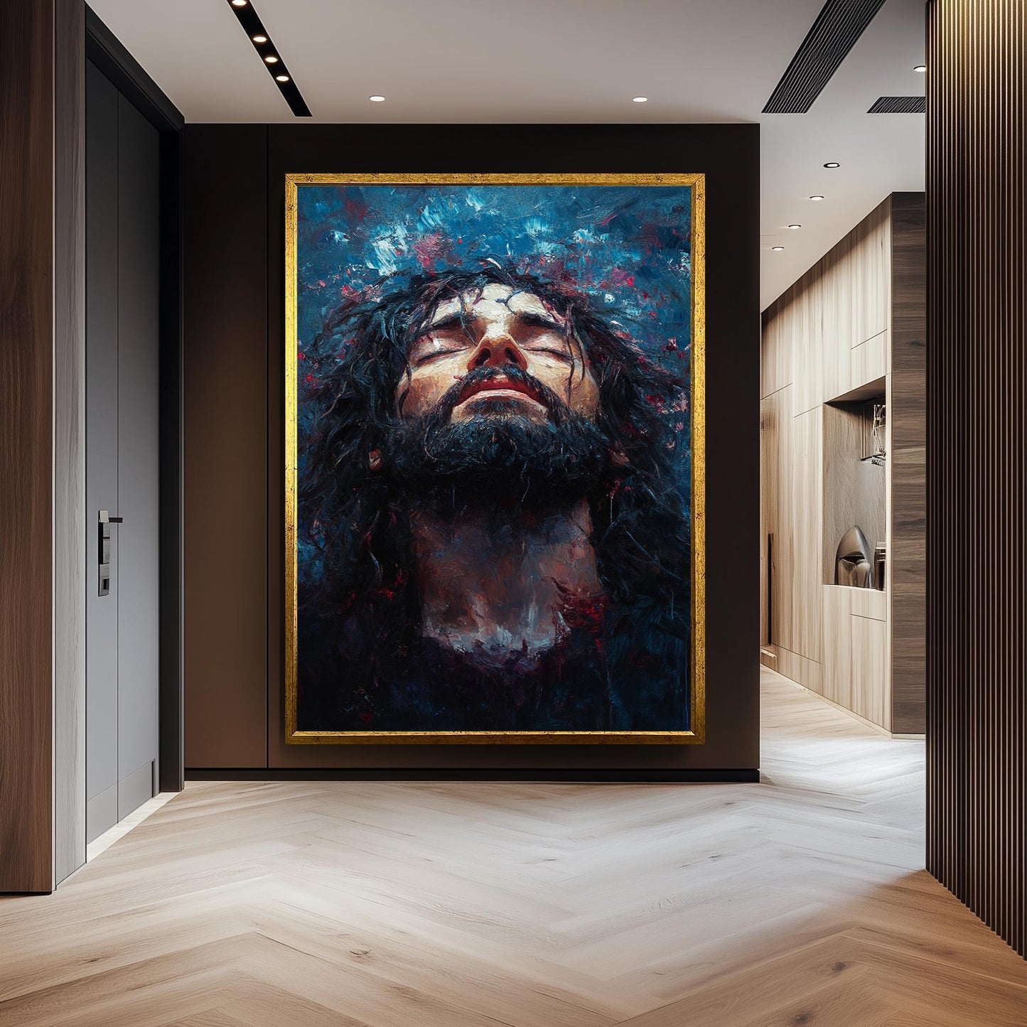 Jesus Christ Abstract Painting, Passion of Christ Artwork, Hand Painted Religious Canvas, Christian Faith Wall Art, Spiritual Savior Art