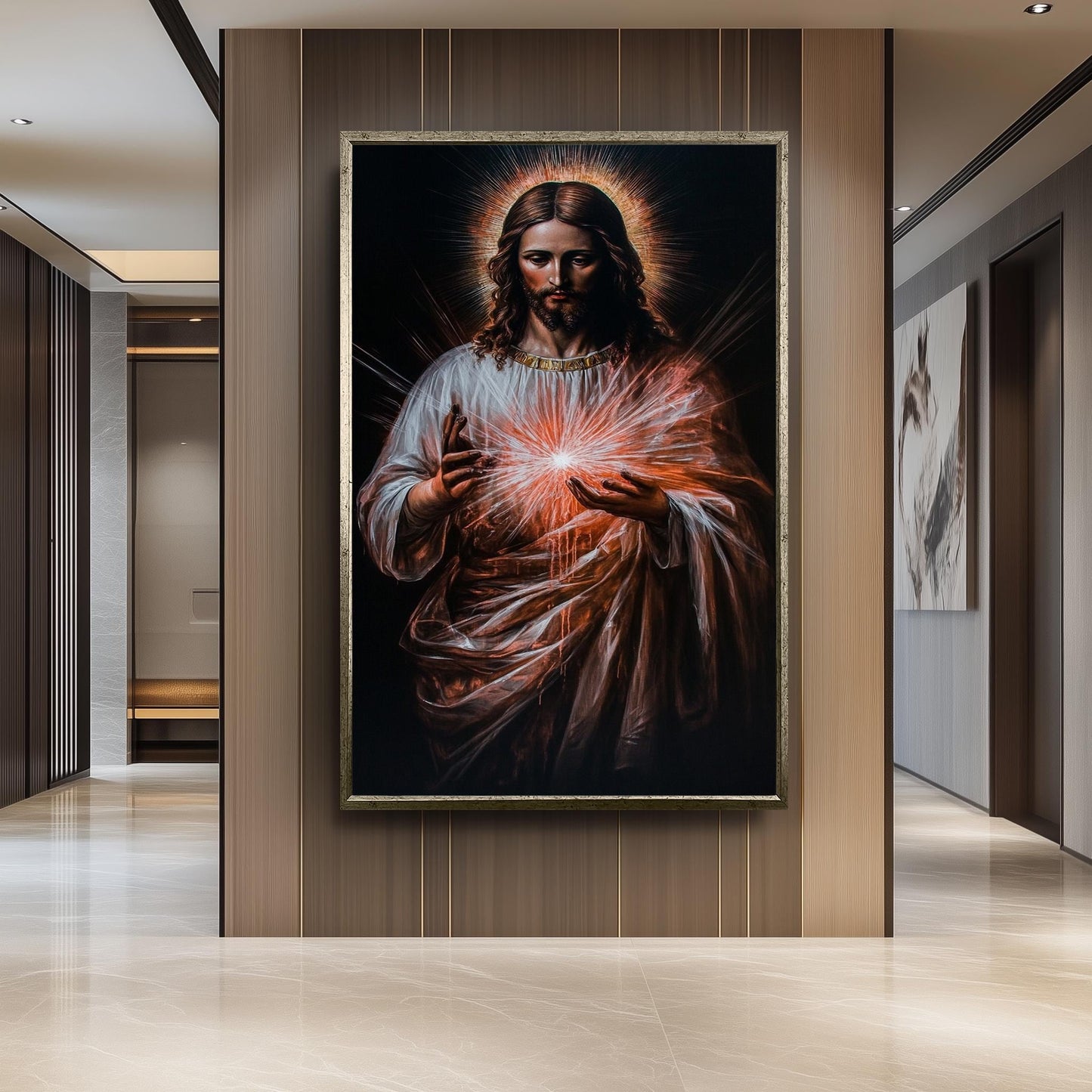 Sacred Heart of Jesus Canvas Wall Art  Divine Religious Painting for Catholic Christian Home Decor, Faith-Inspired Gift for Believers