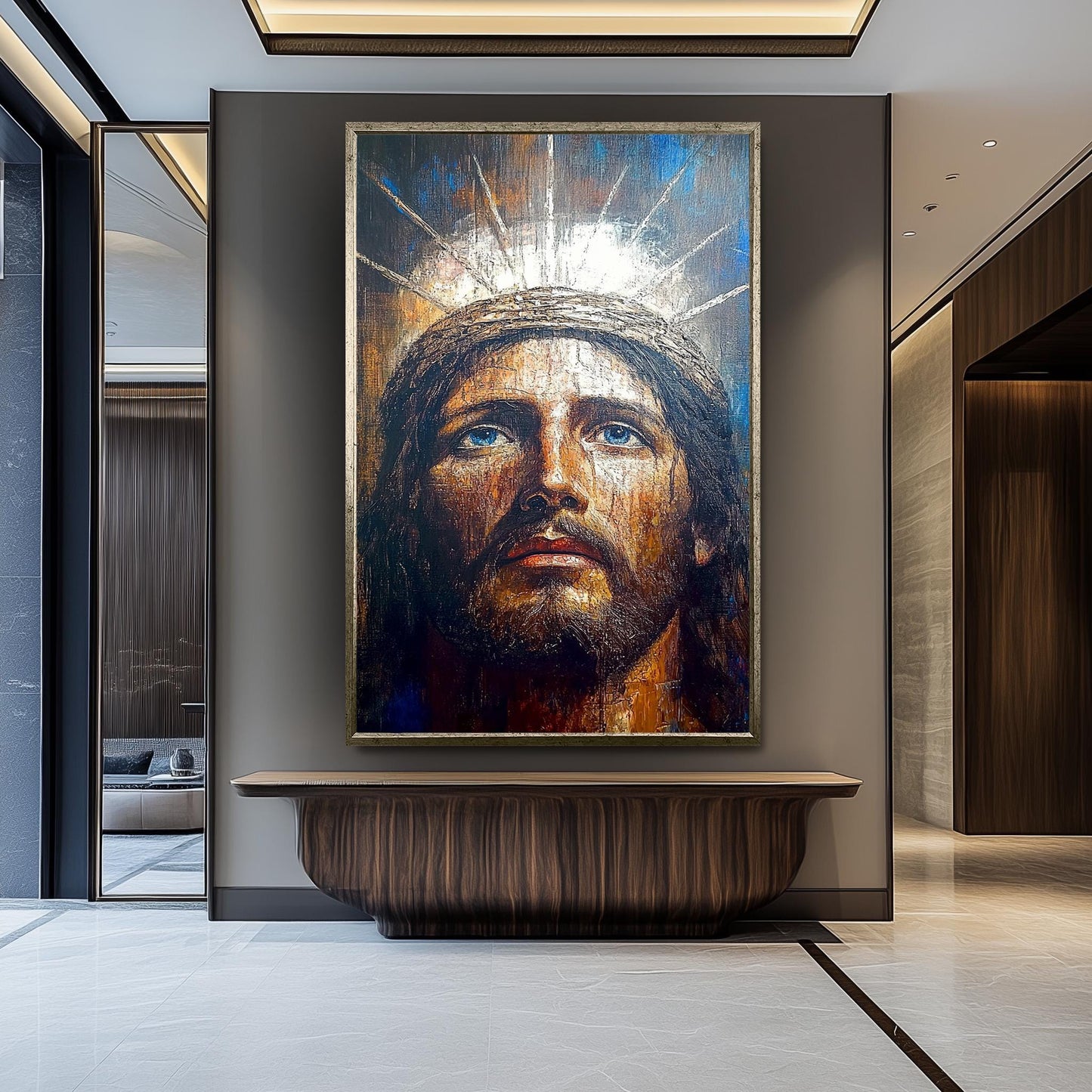 Crown of Thorns Jesus Canvas Painting  Powerful Religious Christian Wall Art for Prayer Room, Spiritual Home Decor or Faithful Gift Idea