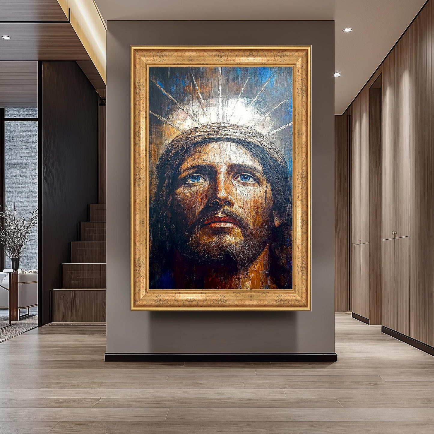 Crown of Thorns Jesus Canvas Painting  Powerful Religious Christian Wall Art for Prayer Room, Spiritual Home Decor or Faithful Gift Idea