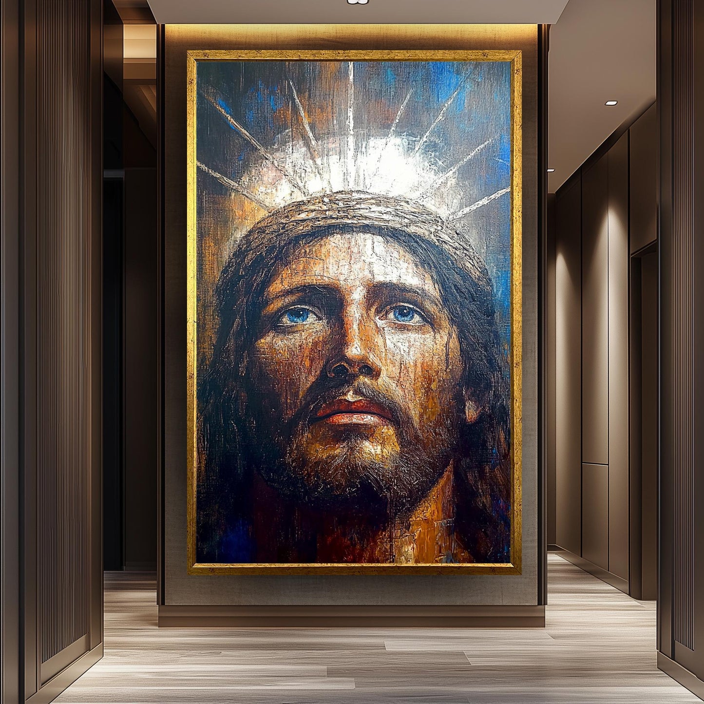 Crown of Thorns Jesus Canvas Painting  Powerful Religious Christian Wall Art for Prayer Room, Spiritual Home Decor or Faithful Gift Idea