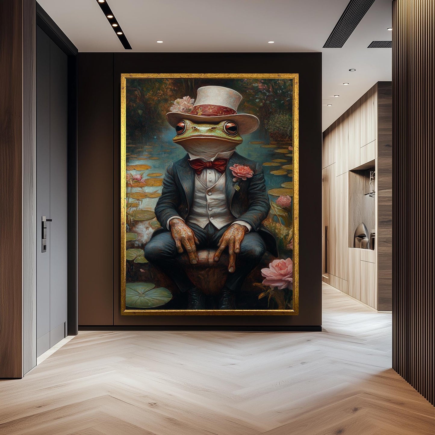 Frog Gentleman Art Print: Whimsical Vintage Animal Portrait