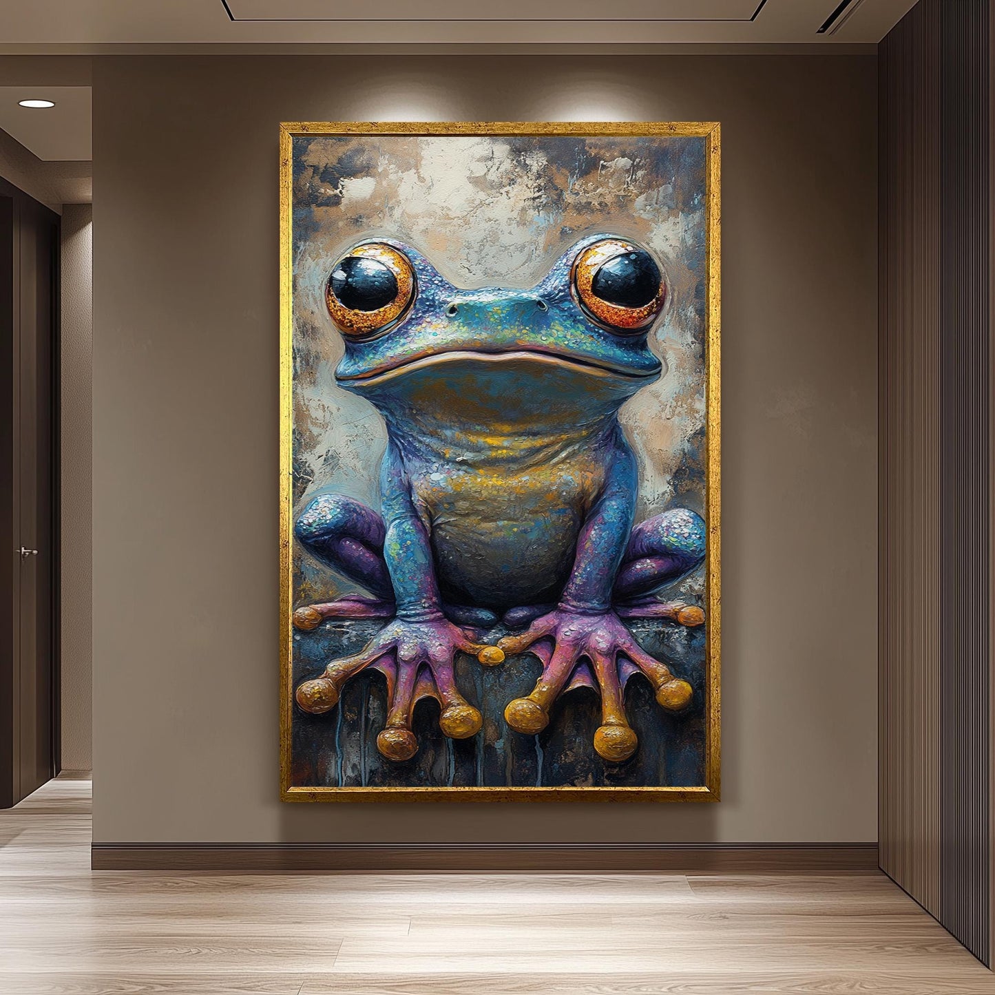 Surreal Frog Art Print: Colorful Fantasy Amphibian Wall Decor
