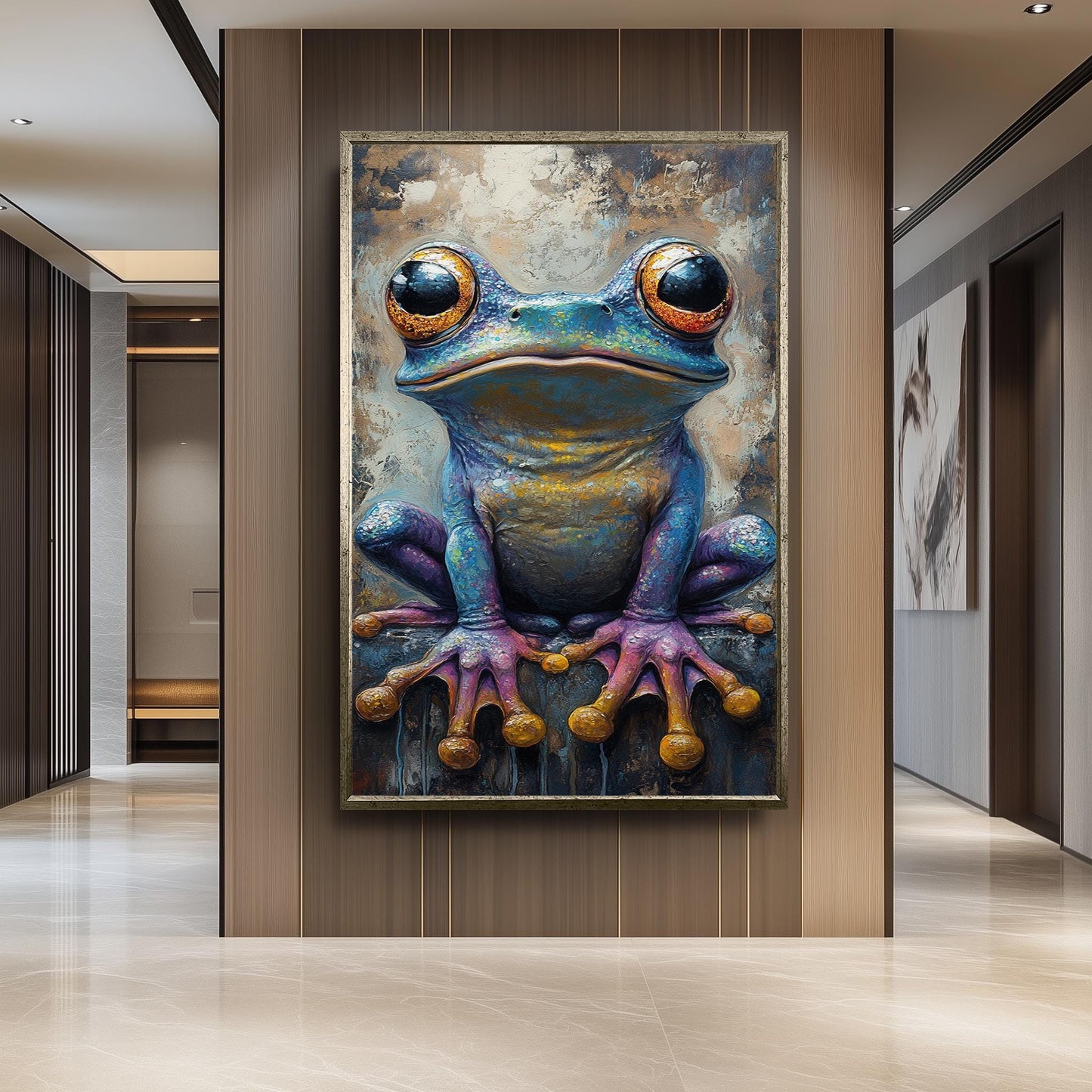 Surreal Frog Art Print: Colorful Fantasy Amphibian Wall Decor