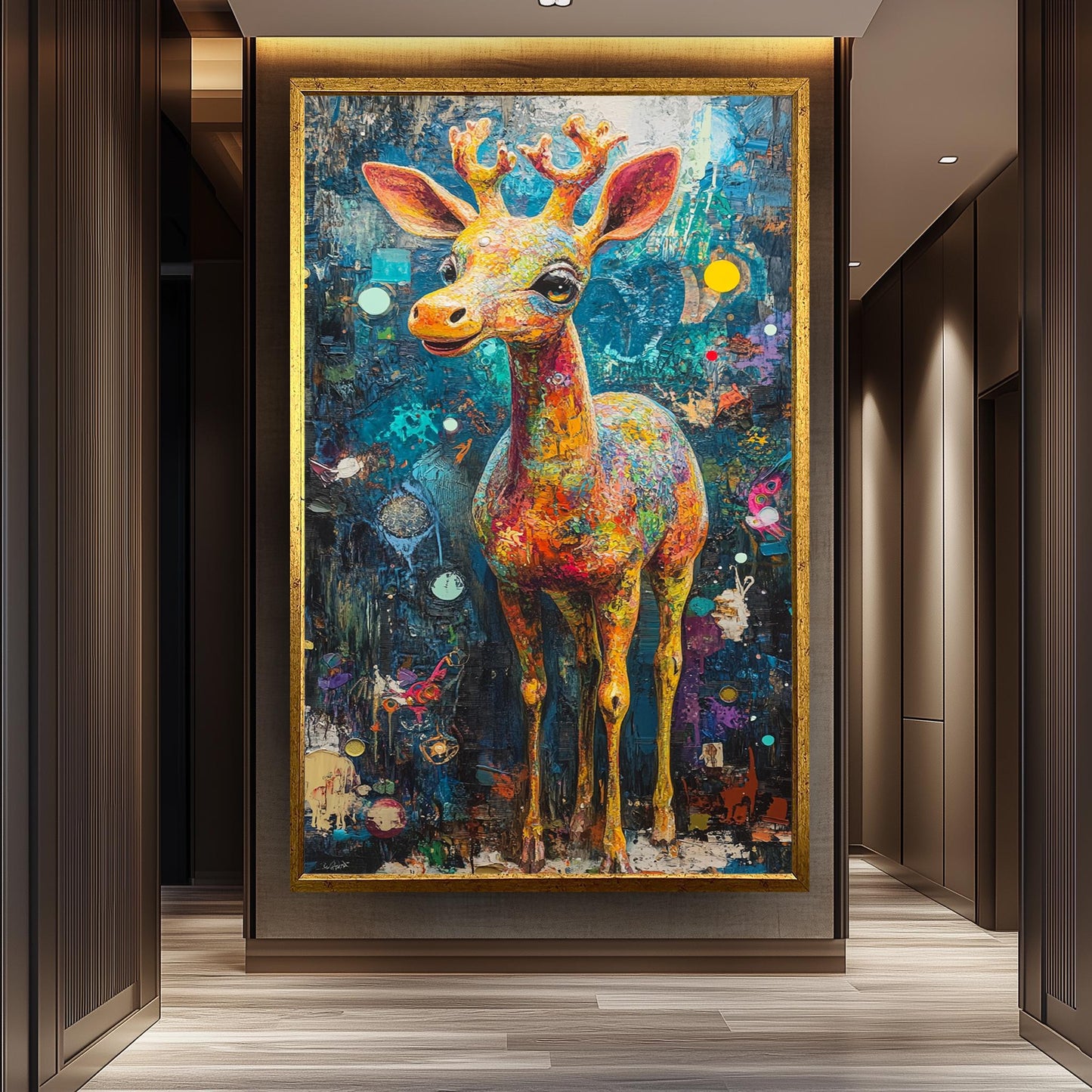 Colorful Giraffe Canvas Art: Whimsical Nursery Decor