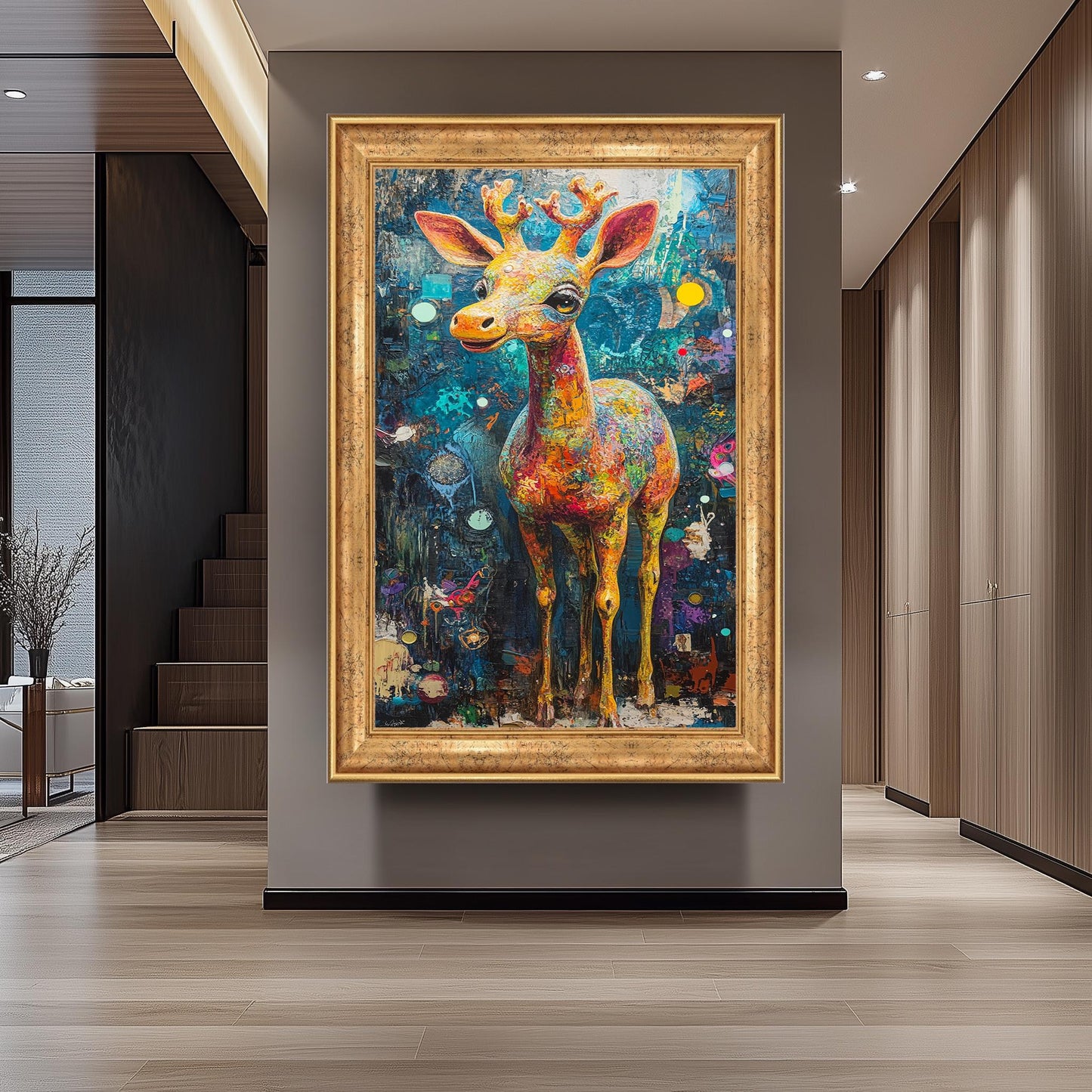 Colorful Giraffe Canvas Art: Whimsical Nursery Decor