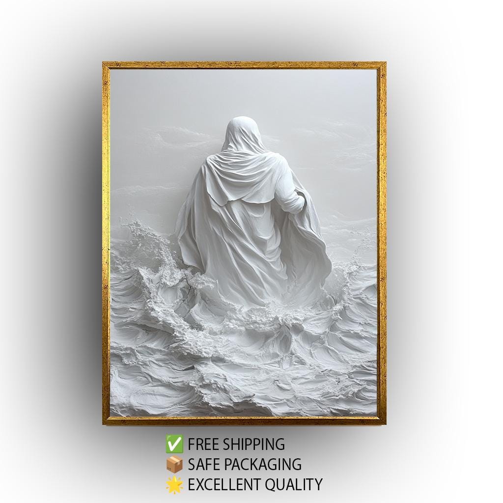 3D Jesus Walking on Water Canvas: Christian Home Decor