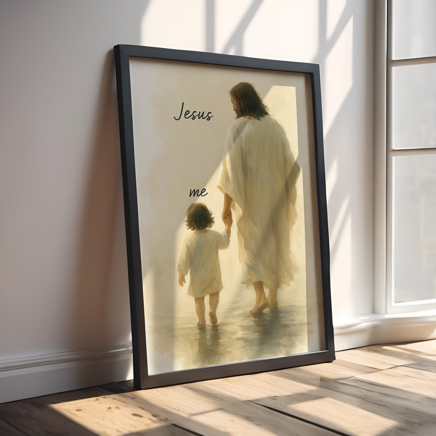 Jesus and Child Canvas Print: Christian Nursery Decor