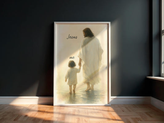 Jesus and Child Canvas Print: Christian Nursery Decor