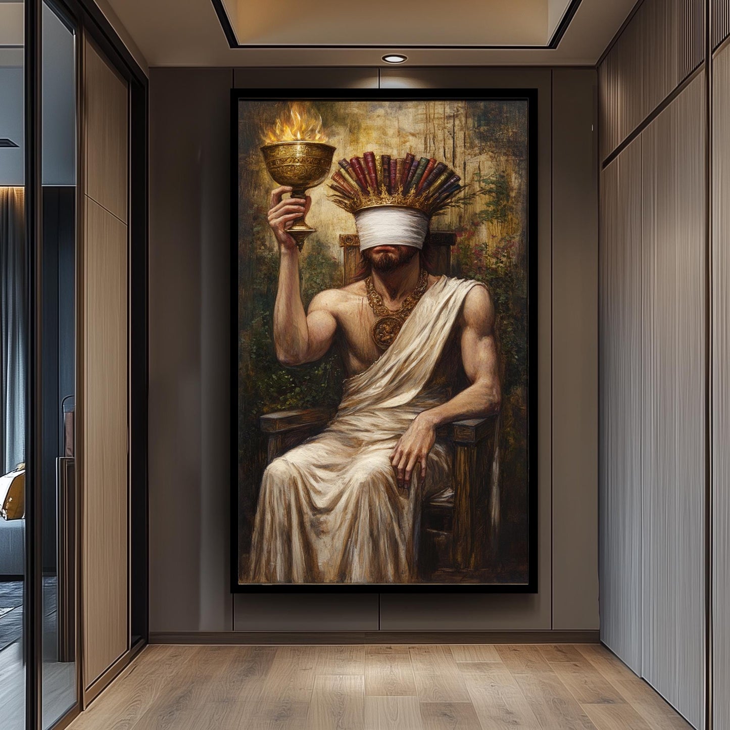 Blindfolded King Canvas Art: Gothic Home Decor