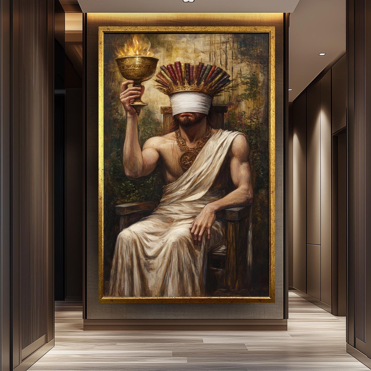Blindfolded King Canvas Art: Gothic Home Decor