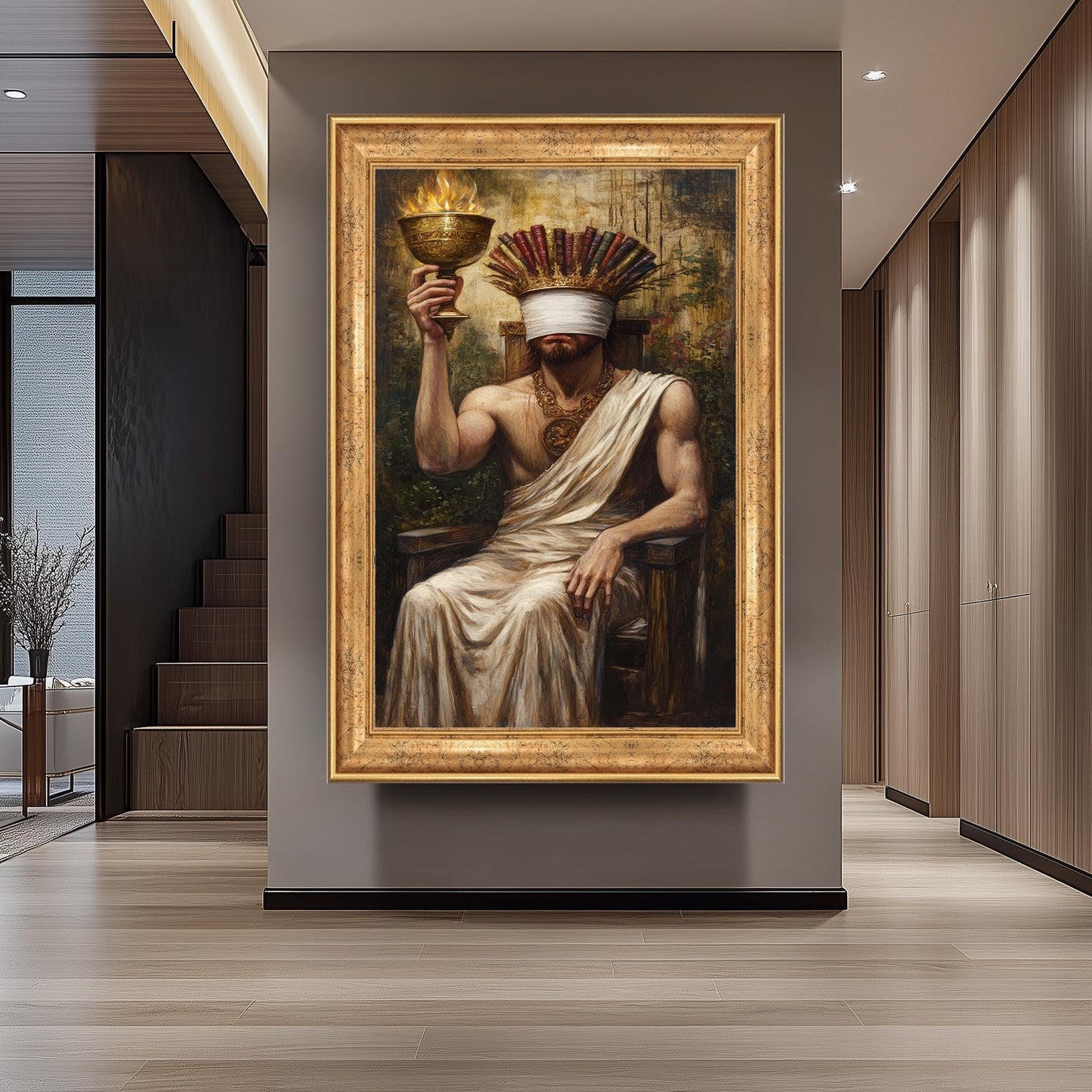 Blindfolded King Canvas Art: Gothic Home Decor