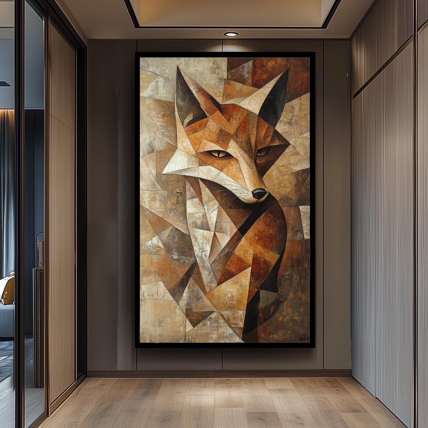 Cubist Fox Canvas Print: Picasso Style Geometric Animal Wall Art