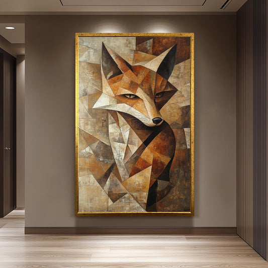 Cubist Fox Canvas Print: Picasso Style Geometric Animal Wall Art