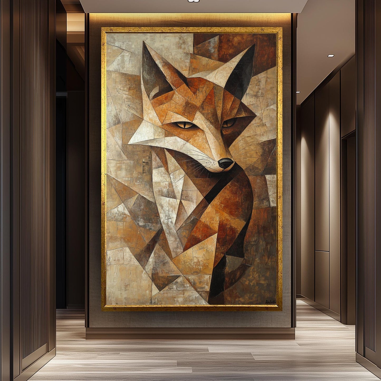 Cubist Fox Canvas Print: Picasso Style Geometric Animal Wall Art