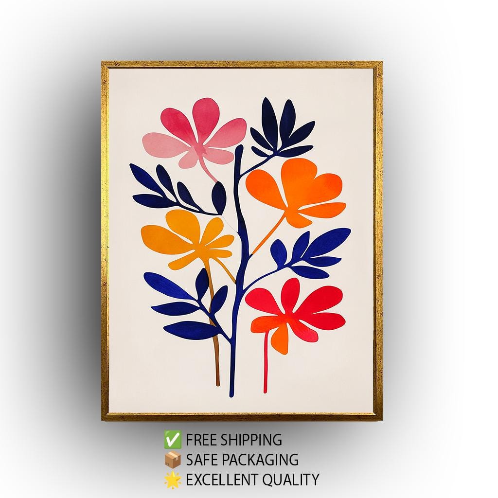 Matisse Floral Canvas Print: Abstract Botanical Art