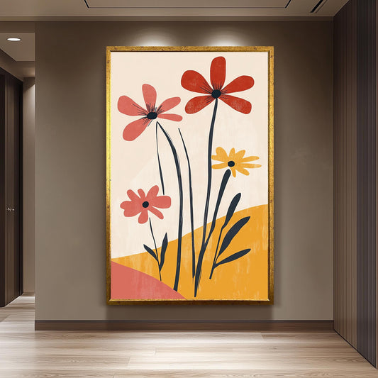 Matisse Inspired Floral Print: Retro Abstract Flower Wall Art