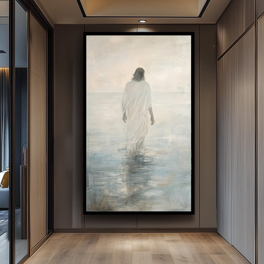 Impressionist Jesus Walking on Water Canvas Print: Spiritual Home Decor