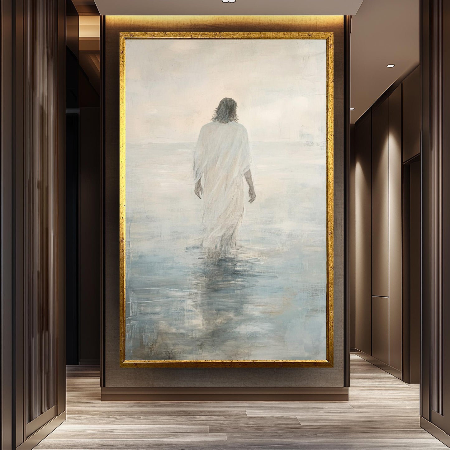 Impressionist Jesus Walking on Water Canvas Print: Spiritual Home Decor
