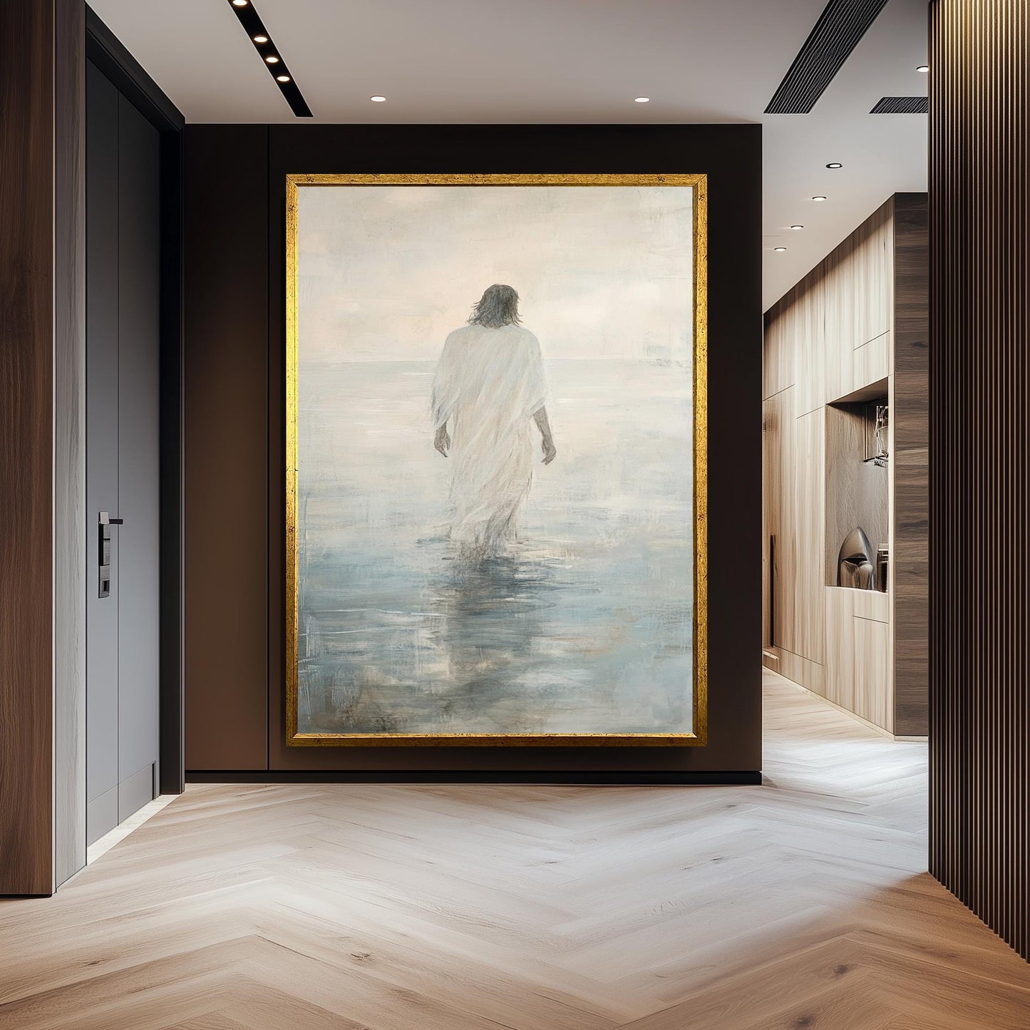 Impressionist Jesus Walking on Water Canvas Print: Spiritual Home Decor