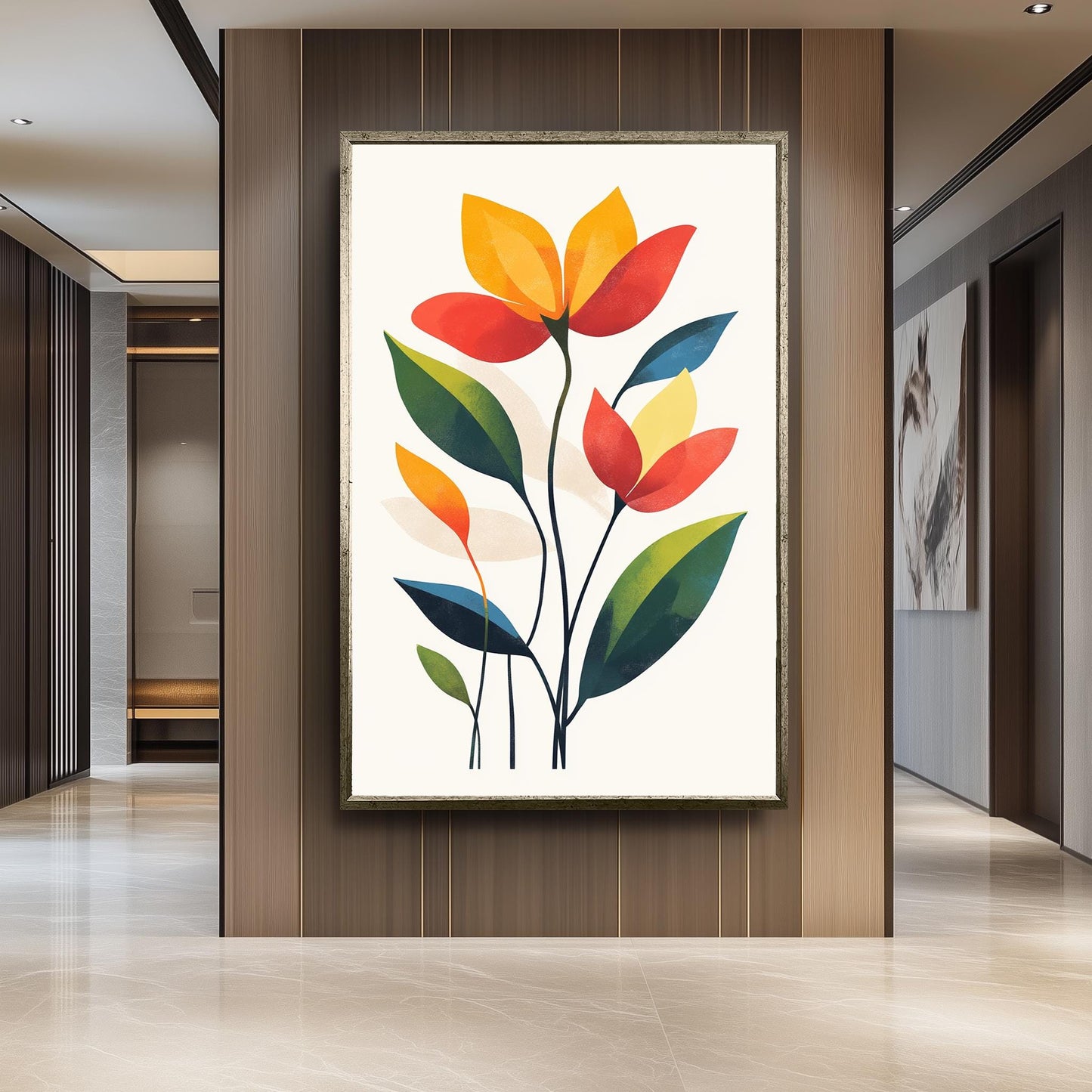Midcentury Modern Floral Art Print: Tropical Matisse Style