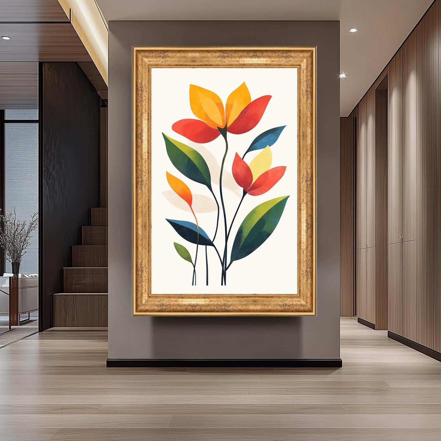 Midcentury Modern Floral Art Print: Tropical Matisse Style