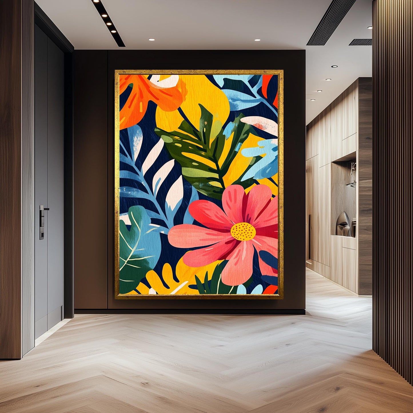 Tropical Floral Canvas Art: Retro Henri Style, Boho Decor